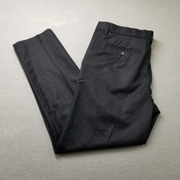 Banana Republic Pants Mens Gray Tapered Soft Virgin Wool Vitale Flannel 120's - Picture 3 of 13